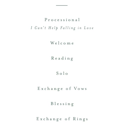 This is a citrine unique wedding programs with standard by Emily Betts called curved frame printing on signature in standard