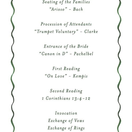 This is a sap unique wedding programs with standard by Becky Nimoy called gates and pillars printing on signature in standard