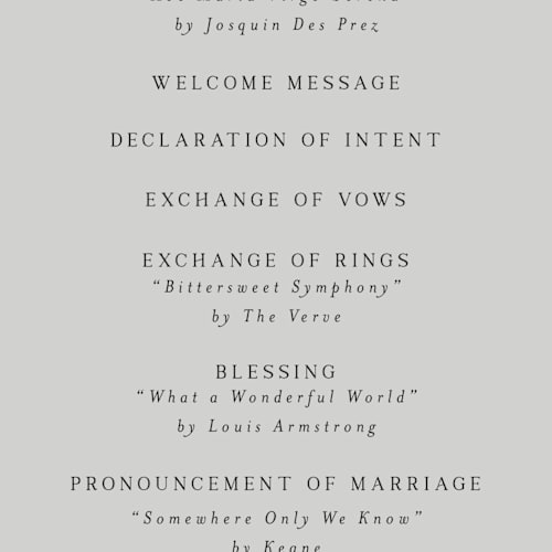 This is a noir unique wedding programs with standard by Shiny Penny Studio called countryside villa printing on signature in standard