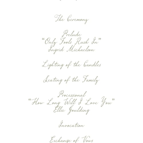 This is a petal unique wedding programs with standard by Jenna Holcomb called charlotte printing on signature in standard