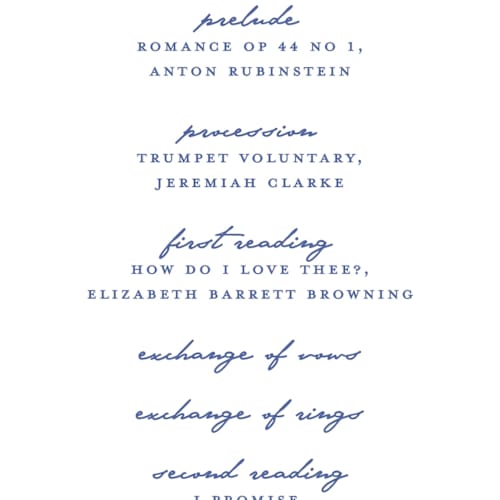 This is a willow unique wedding programs with standard by Susan Zinader called daisy toile printing on signature in 4x9