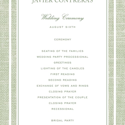 This is a garden unique wedding programs with standard by Kelly Schmidt called summer linen printing on signature in standard
