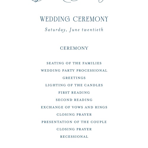 This is a ocean unique wedding programs with standard by Kelly Schmidt called hilton printing on signature in standard