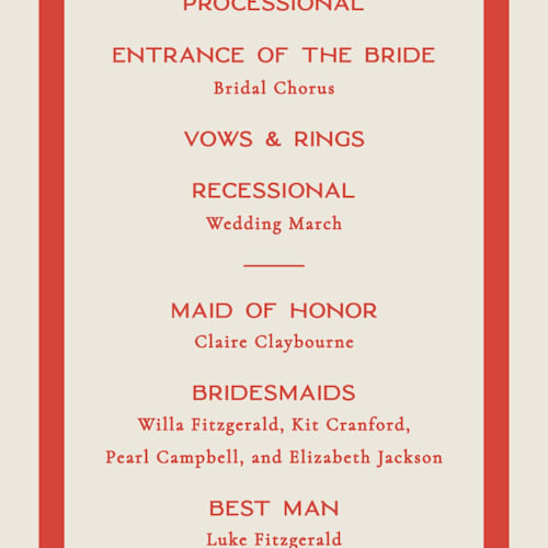 This is a lobster unique wedding programs with standard by Jackie Crawford called kitty hawk printing on signature in standard