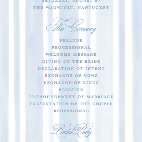 This is a ocean unique wedding programs with standard by Creo Study called coastal crest printing on signature in standard