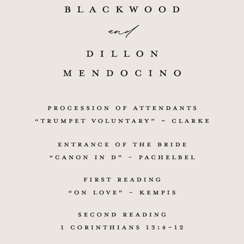 This is a ecru unique wedding programs with standard by Erica Krystek called modern monogram printing on signature in standard