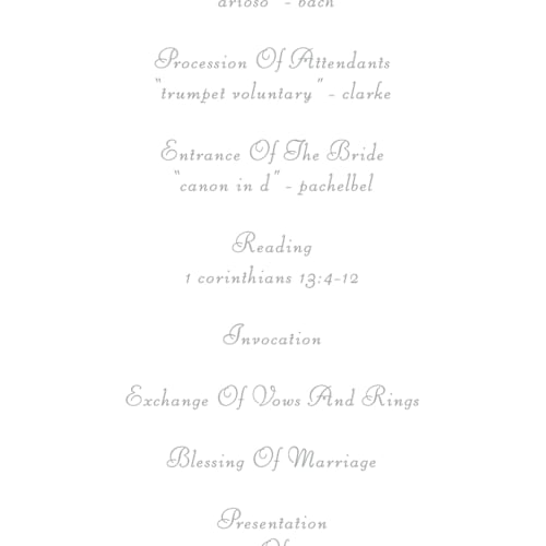 This is a peony unique wedding programs with standard by Baumbirdy called rosebud printing on signature in standard