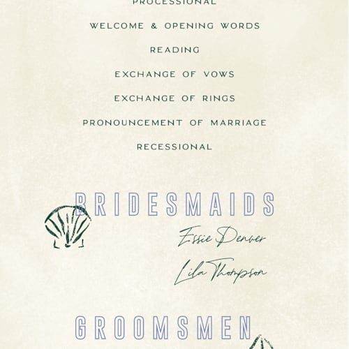 This is a island citrus unique wedding programs with standard by Pixel and Hank called coastal drift printing on signature in standard