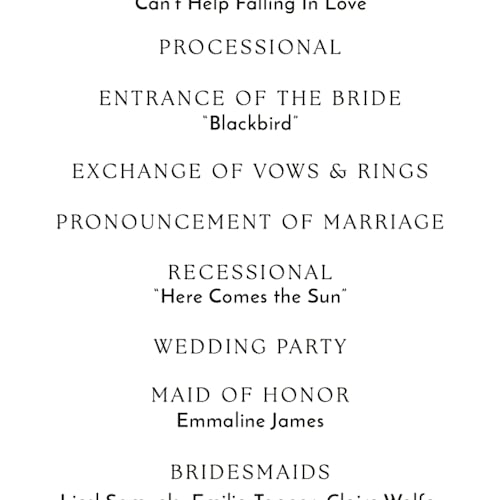 This is a latte unique wedding programs with standard by First Rodeo Design called classic stripe printing on signature in standard