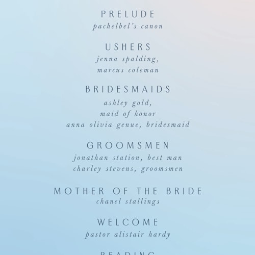 This is a frozen unique wedding programs with standard by Lori Wemple called disney's frozen true love printing on signature in 4x9