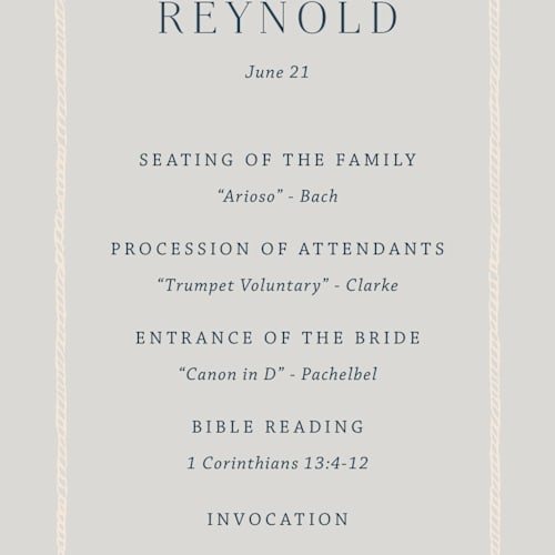 This is a sea breeze unique wedding programs with standard by Rebecca Durflinger called nautical nuptials printing on signature in 4x9