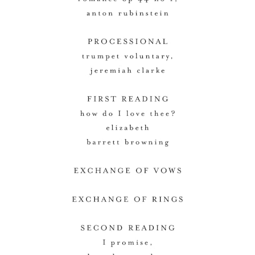 This is a coastal unique wedding programs with standard by Susan Moyal called hydrangea vine printing on signature in 4x9