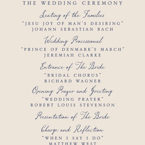 This is a cornflower unique wedding programs with standard by Chris Griffith called a wedding in low country printing on signature in standard