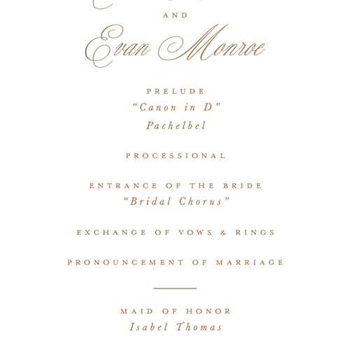 This is a lake unique wedding programs with standard by Leah Bisch called arbour printing on signature in standard