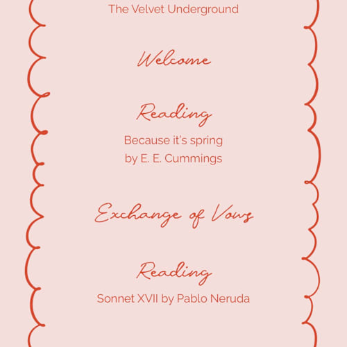 This is a sangria spark unique wedding programs with standard by Zove Ahhh called party on! printing on signature in standard