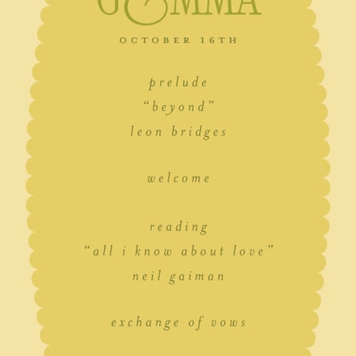 This is a island citrus unique wedding programs with standard by Morgan Kendall called bloom printing on signature in standard