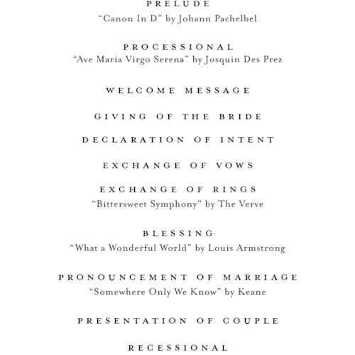 This is a sugar unique wedding programs with foil pressed by Jessica Williams called idyllic printing on signature in standard