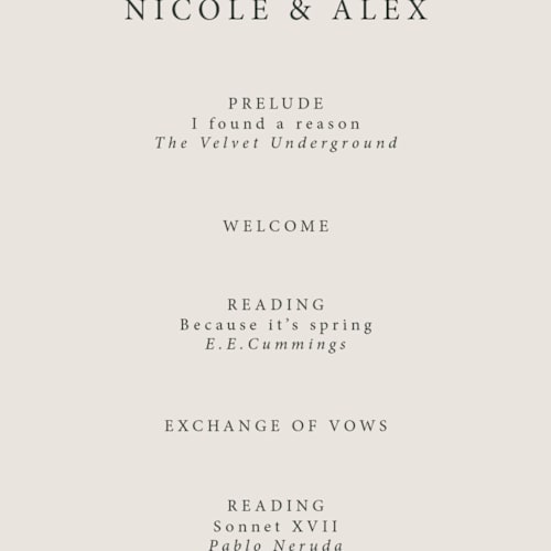 This is a sand unique wedding programs with foil pressed by Hannah Bowman called simple seashell printing on signature in standard