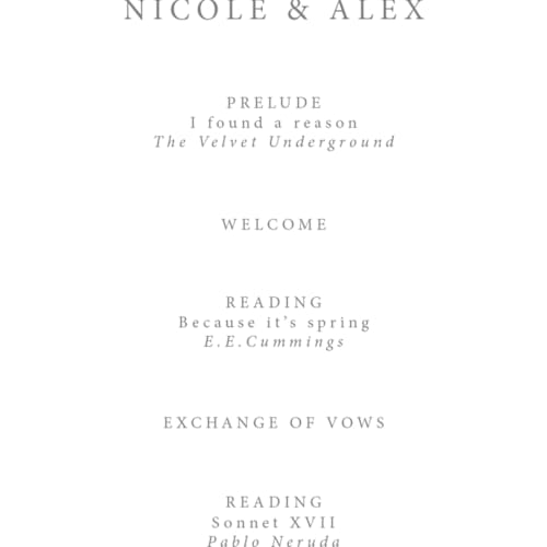 This is a mist unique wedding programs with foil pressed by Hannah Bowman called simple seashell printing on signature in 4x9