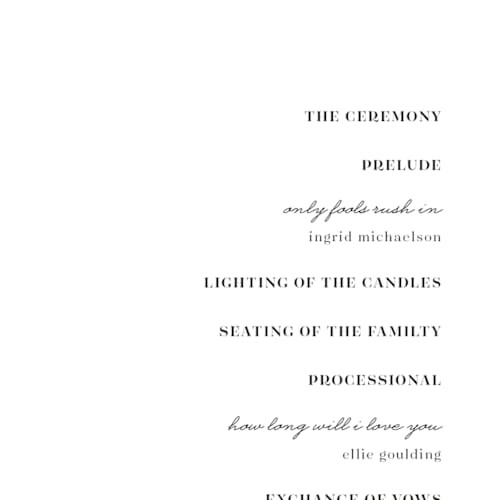 This is a cloud unique wedding programs with foil pressed by Shannon Chen of Four Wet Feet Studio called love printing on signature in 4x9