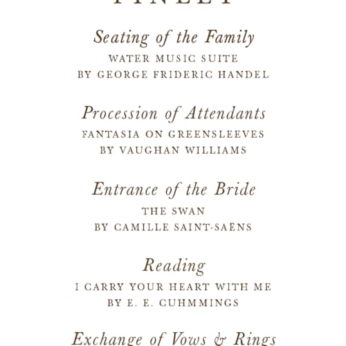 This is a forest unique wedding programs with foil pressed by Paper Sun Studio called in the country printing on signature in standard