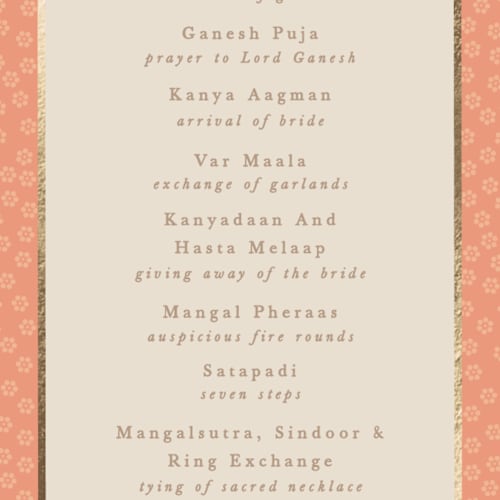 This is a pistachio unique wedding programs with foil pressed by Creo Study called indian garden printing on signature in standard