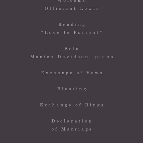 This is a twilight unique wedding programs with foil pressed by Baumbirdy called north printing on signature in standard