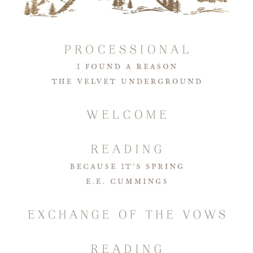 This is a earth unique wedding programs with foil pressed by Mansi Verma called colorado printing on signature in standard