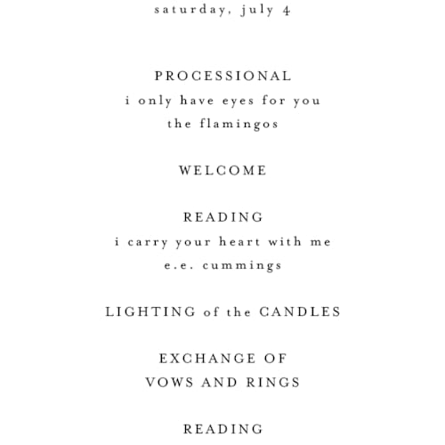 This is a silk unique wedding programs with foil pressed by Kelly Schmidt called overlay printing on signature in 4x9