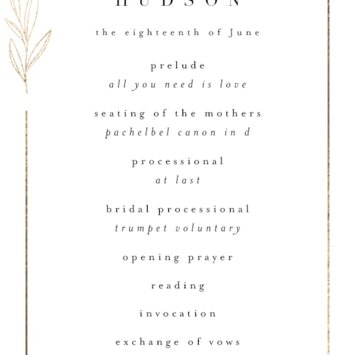 This is a ink unique wedding programs with foil pressed by Kristie Kern called bianca printing on signature in standard