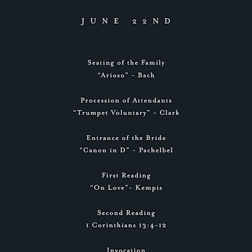 This is a ocean unique wedding programs with foil pressed by Stacey Meacham called luster printing on signature in standard