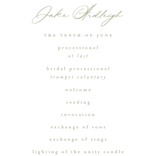 This is a leaf unique wedding programs with foil pressed by Kristie Kern called villa printing on signature in standard