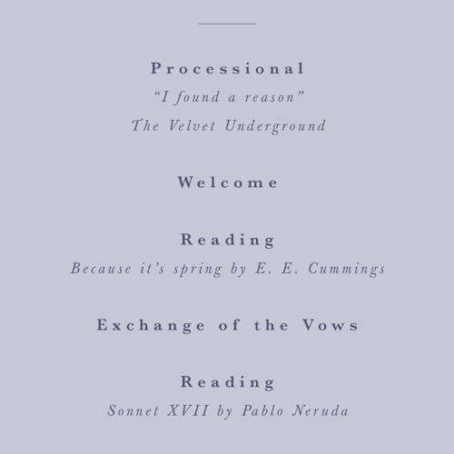 This is a amethyst unique wedding programs with standard by Adelyn T. called ink scribble printing on signature in standard