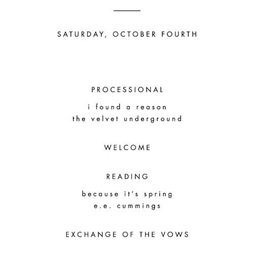 This is a ink unique wedding programs with standard by Blustery August called forever printing on signature in standard
