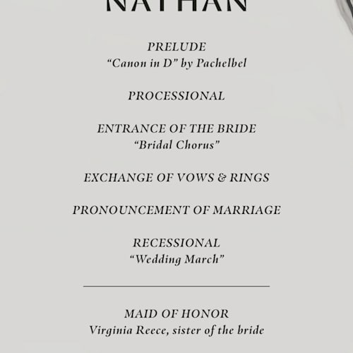 This is a iron unique wedding programs with standard by Kimberley Henze called marbled agate printing on signature in standard