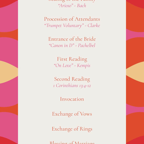 This is a new york unique wedding programs with standard by Bethania Lima called pop love printing on signature in standard