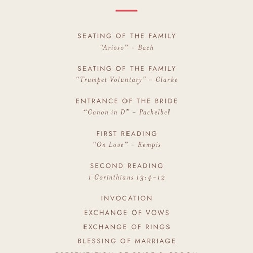 This is a berry unique wedding programs with standard by Megan Davis called montauk printing on signature in standard