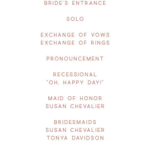 This is a light hearted unique wedding programs with standard by Deborah Chou called rainbow 2.0 printing on signature in standard