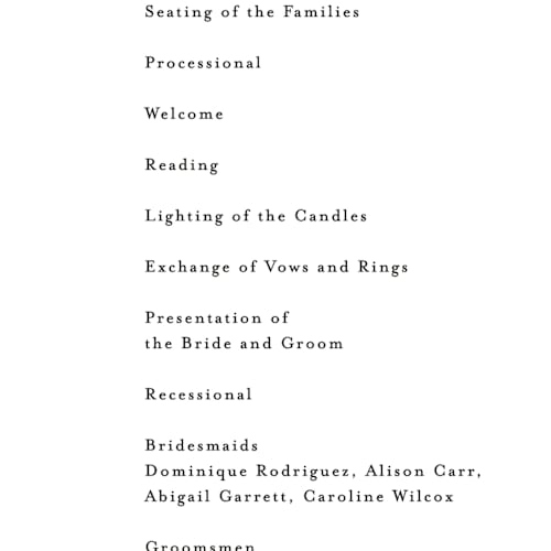 This is a silk unique wedding programs with standard by Kelly Schmidt called soho printing on signature in standard