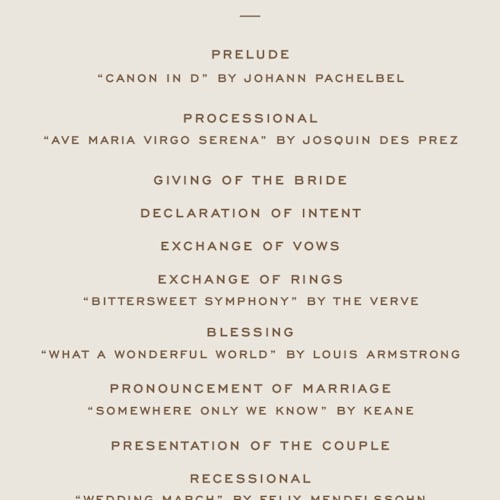 This is a limone unique wedding programs with standard by Megan Davis called campania printing on signature in 4x9