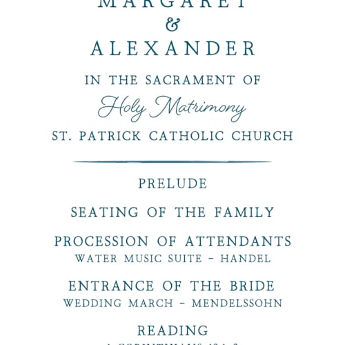 This is a meadow unique wedding programs with standard by Paper Sun Studio called going to the chapel printing on signature in standard