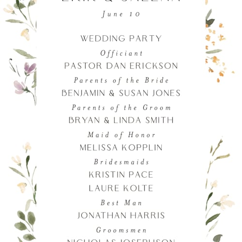 This is a garden unique wedding programs with standard by Itsy Belle Studio called aster printing on signature in standard