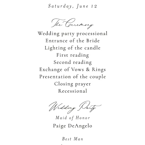 This is a lily unique wedding programs with standard by Jennifer Wick called east bay street printing on signature in standard
