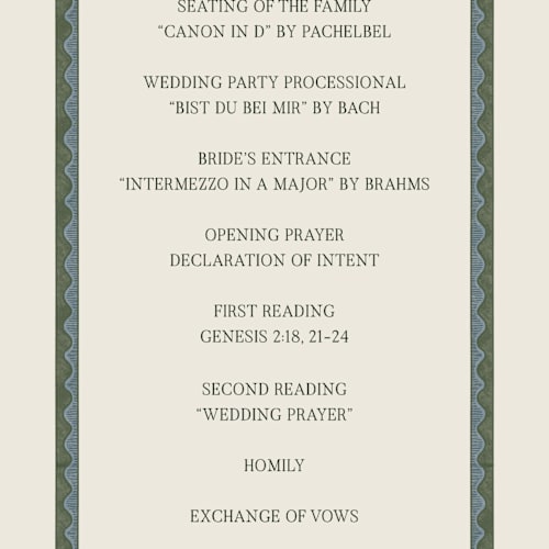 This is a robins egg unique wedding programs with standard by Jen Owens called century printing on signature in standard