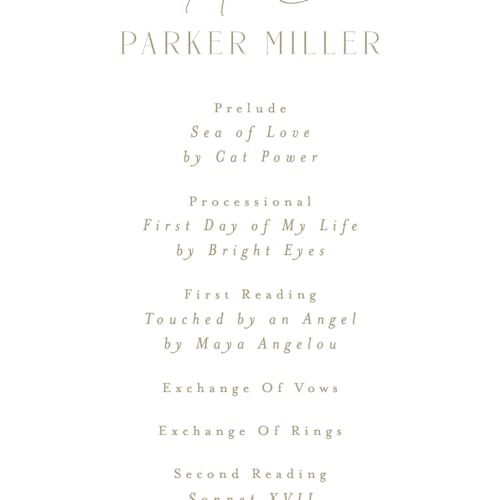 This is a wisteria unique wedding programs with standard by Everett Paper Goods called sweeping meadow printing on signature in standard