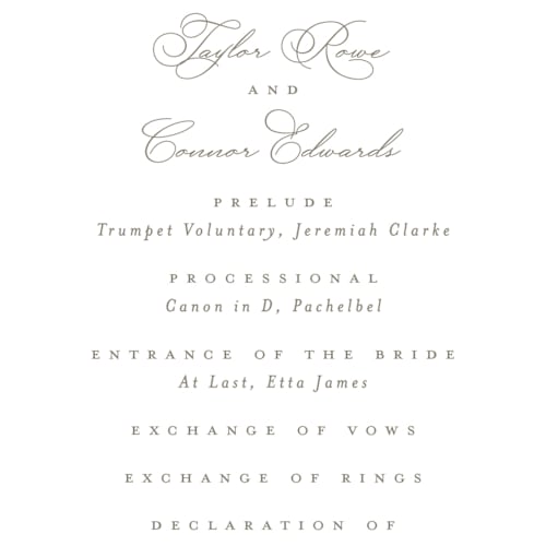 This is a mulberry unique wedding programs with standard by Everett Paper Goods called foliage crest printing on signature in standard
