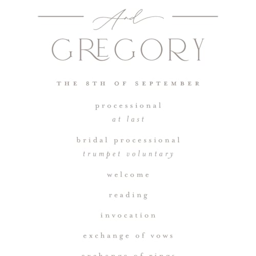 This is a latte unique wedding programs with standard by Kristie Kern called the hudson printing on signature in standard