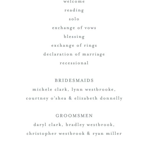 This is a beachy unique wedding programs with standard by Pixel and Hank called waves printing on signature in standard