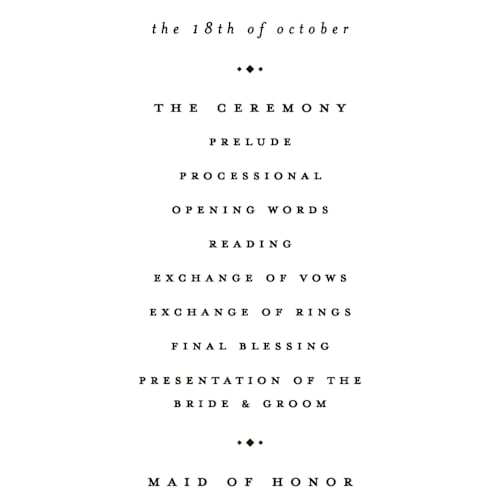 This is a cotton unique wedding programs with standard by Carolyn Nicks called grande printing on signature in standard