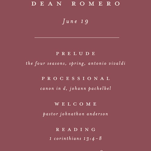 This is a mauve unique wedding programs with standard by Erica Krystek called chantilly printing on signature in standard